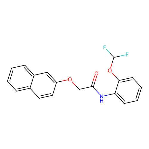 N-[2-(difluoromethoxy)phenyl]-2-(2-naphthyloxy)acetamide structure