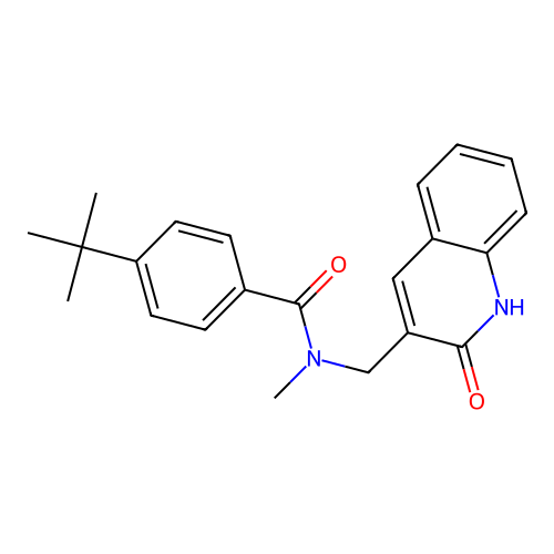 4-tert-butyl-N-methyl-N-[(2-oxo-1H-quinolin-3-yl)methyl]benzamide structure