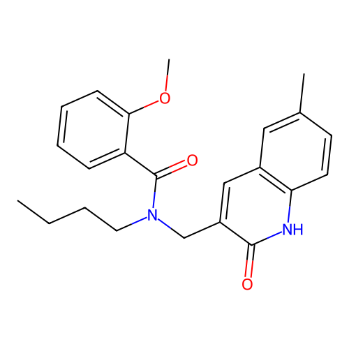 N-butyl-2-methoxy-N-[(6-methyl-2-oxo-1H-quinolin-3-yl)methyl]benzamide structure