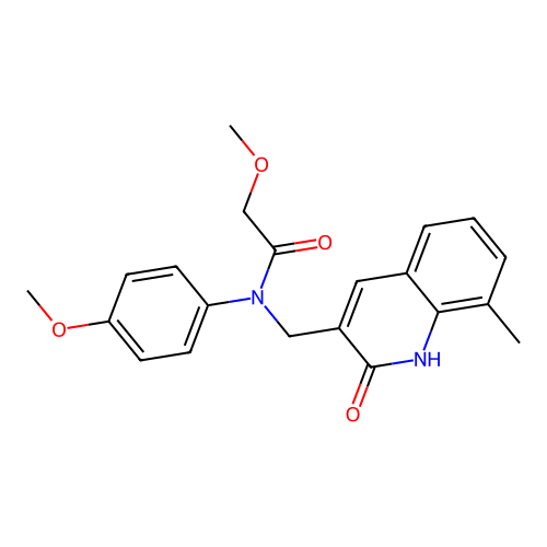 2-methoxy-N-(4-methoxyphenyl)-N-[(8-methyl-2-oxo-1H-quinolin-3-yl)methyl]acetamide structure