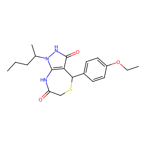 4-(4-ethoxyphenyl)-1-pentan-2-yl-4,8-dihydro-2H-pyrazolo[3,4-e][1,4]thiazepine-3,7-dione structure