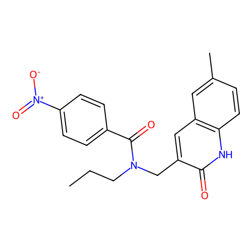 N-((2-hydroxy-6-methylquinolin-3-yl)methyl)-4-nitro-N-propylbenzamide structure