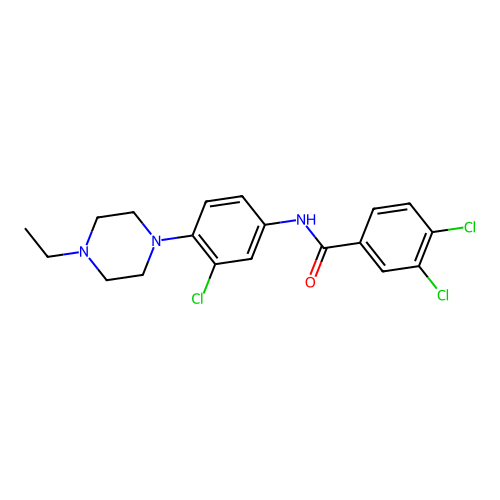3,4-dichloro-N-[3-chloro-4-(4-ethylpiperazin-1-yl)phenyl]benzamide structure