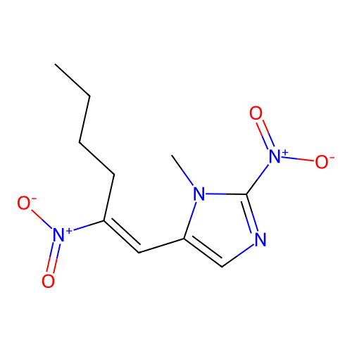 1H-Imidazole, 1-methyl-2-nitro-5-(2-nitro-1-hexenyl)- structure