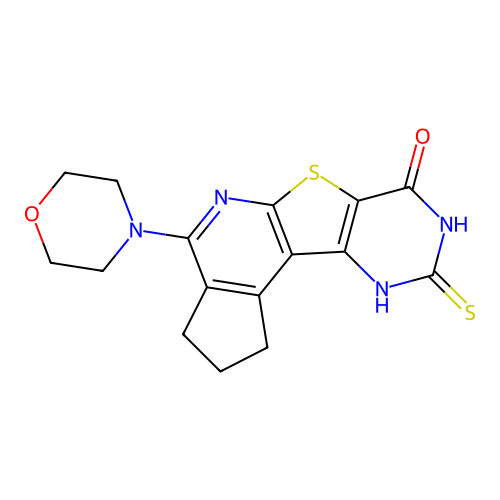 4-morpholino-9-thioxo-2,3,9,10-tetrahydro-1H-cyclopenta[4',5']pyrido[3',2':4,5]thieno[3,2-d]pyrimidin-7(8H)-one structure
