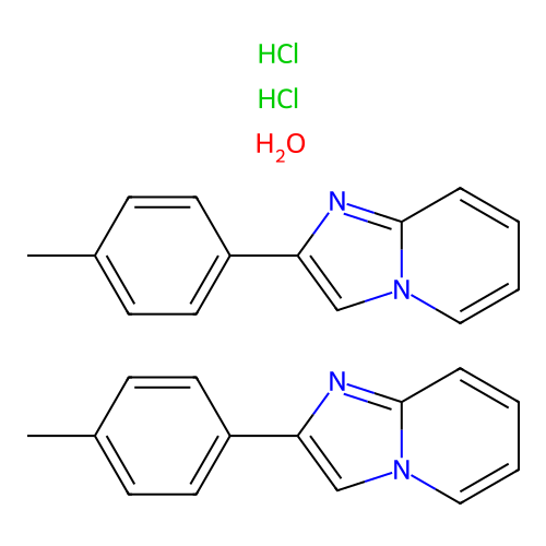 Imidazo(1,2-a)pyridine, 2-(p-tolyl)-, hydrochloride, hemihydrate structure
