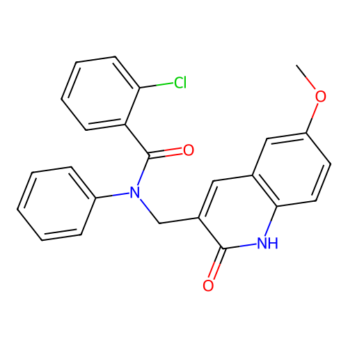 2-chloro-N-((2-hydroxy-6-methoxyquinolin-3-yl)methyl)-N-phenylbenzamide structure