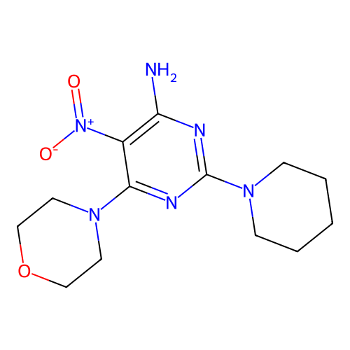6-(Morpholin-4-yl)-5-nitro-2-(piperidin-1-yl)pyrimidin-4-amine structure
