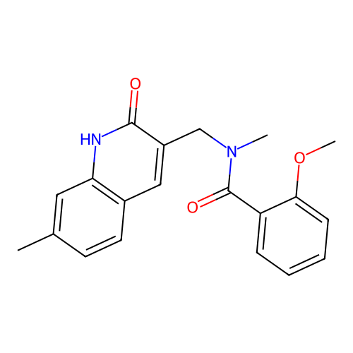 2-methoxy-N-methyl-N-[(7-methyl-2-oxo-1H-quinolin-3-yl)methyl]benzamide structure