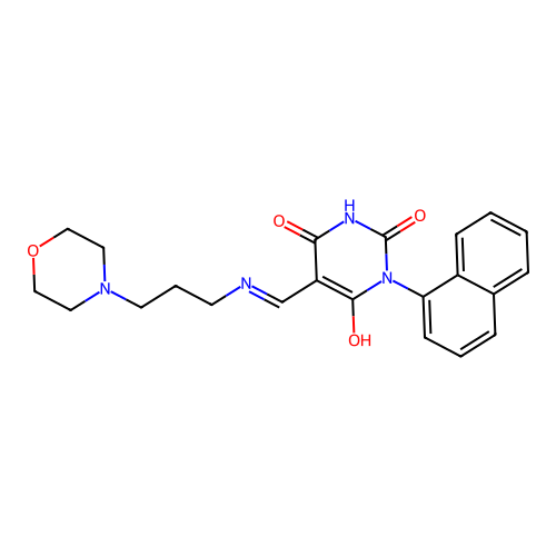 5-[(3-morpholin-4-ylpropylamino)methylidene]-1-naphthalen-1-yl-1,3-diazinane-2,4,6-trione structure