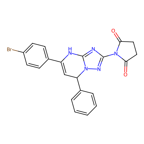 1-[5-(4-bromophenyl)-7-phenyl-4,7-dihydro[1,2,4]triazolo[1,5-a]pyrimidin-2-yl]pyrrolidine-2,5-dione structure