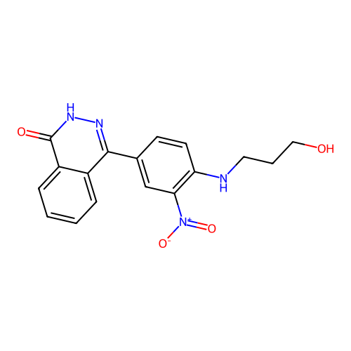 4-{4-[(3-hydroxypropyl)amino]-3-nitrophenyl}phthalazin-1(2H)-one structure