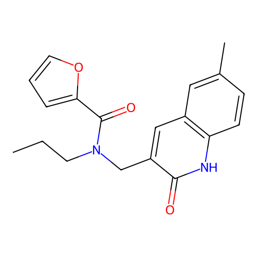 N-[(6-methyl-2-oxo-1,2-dihydroquinolin-3-yl)methyl]-N-propylfuran-2-carboxamide structure