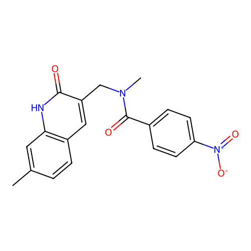 N-methyl-N-[(7-methyl-2-oxo-1H-quinolin-3-yl)methyl]-4-nitrobenzamide structure
