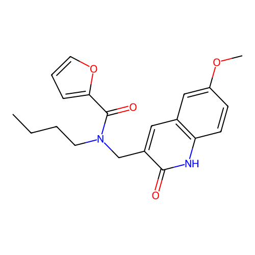 N-butyl-N-[(6-methoxy-2-oxo-1,2-dihydroquinolin-3-yl)methyl]furan-2-carboxamide structure