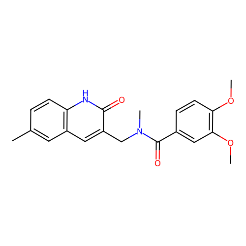 3,4-dimethoxy-N-methyl-N-[(6-methyl-2-oxo-1H-quinolin-3-yl)methyl]benzamide structure