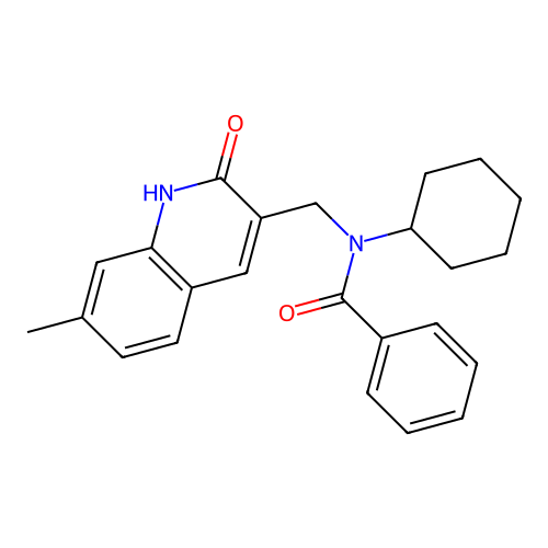 N-cyclohexyl-N-[(7-methyl-2-oxo-1H-quinolin-3-yl)methyl]benzamide structure