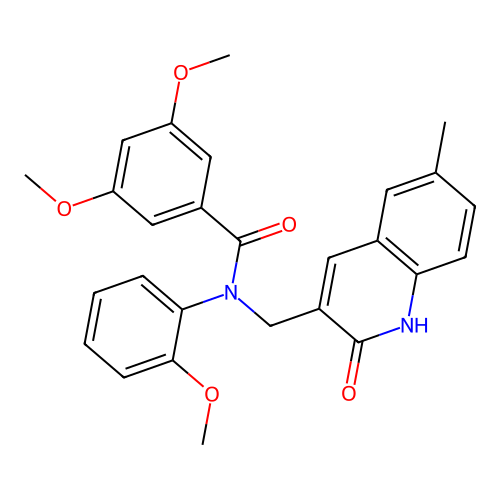 3,5-dimethoxy-N-(2-methoxyphenyl)-N-[(6-methyl-2-oxo-1H-quinolin-3-yl)methyl]benzamide structure