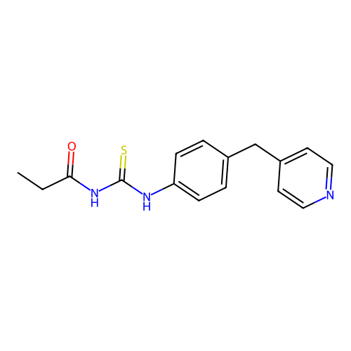 N-{[4-(pyridin-4-ylmethyl)phenyl]carbamothioyl}propanamide structure