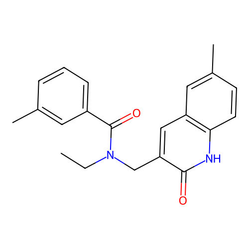 N-ethyl-3-methyl-N-[(6-methyl-2-oxo-1H-quinolin-3-yl)methyl]benzamide structure
