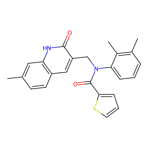 N-(2,3-dimethylphenyl)-N-((2-hydroxy-7-methylquinolin-3-yl)methyl)thiophene-2-carboxamide structure