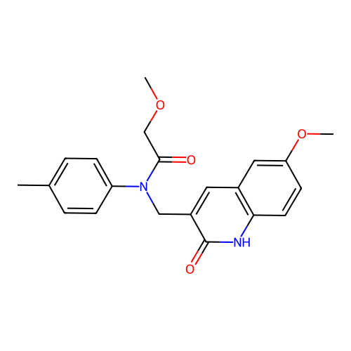 2-methoxy-N-[(6-methoxy-2-oxo-1,2-dihydroquinolin-3-yl)methyl]-N-(4-methylphenyl)acetamide structure