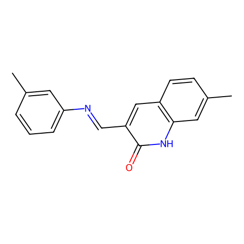 (E)-7-methyl-3-((m-tolylimino)methyl)quinolin-2-ol structure