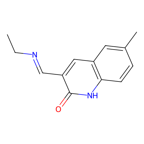 3-[(E)-(ethylimino)methyl]-6-methylquinolin-2(1H)-one structure