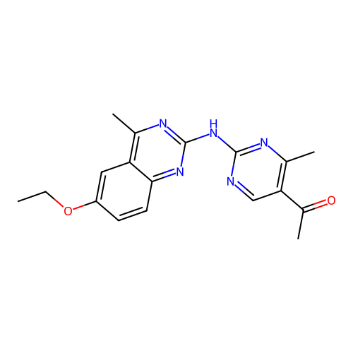 1-{2-[(6-Ethoxy-4-methylquinazolin-2-yl)amino]-4-methylpyrimidin-5-yl}ethanone structure