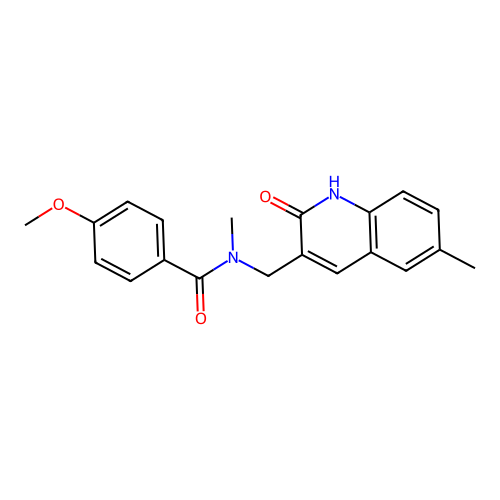 4-methoxy-N-methyl-N-[(6-methyl-2-oxo-1H-quinolin-3-yl)methyl]benzamide structure
