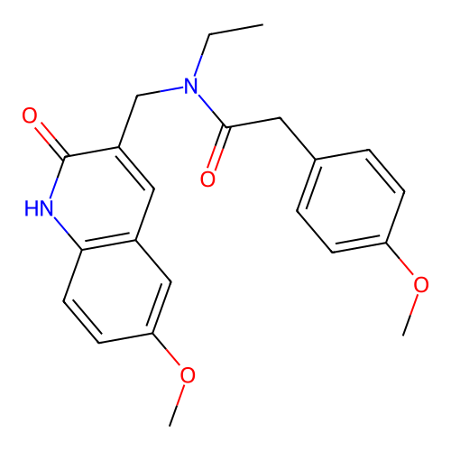 N-ethyl-N-((2-hydroxy-6-methoxyquinolin-3-yl)methyl)-2-(4-methoxyphenyl)acetamide structure