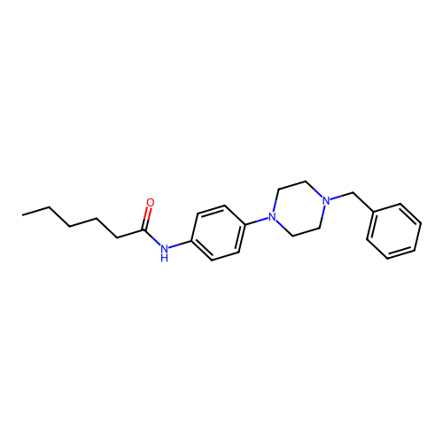 N-[4-(4-benzylpiperazin-1-yl)phenyl]hexanamide structure