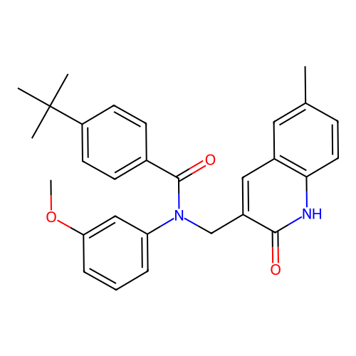 4-(tert-butyl)-N-((2-hydroxy-6-methylquinolin-3-yl)methyl)-N-(3-methoxyphenyl)benzamide structure