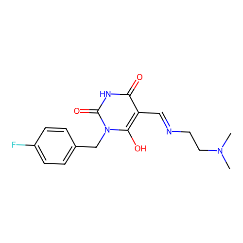 5-[(2-dimethylaminoethylamino)methylidene]-1-[(4-fluorophenyl)methyl]-1,3-diazinane-2,4,6-trione structure
