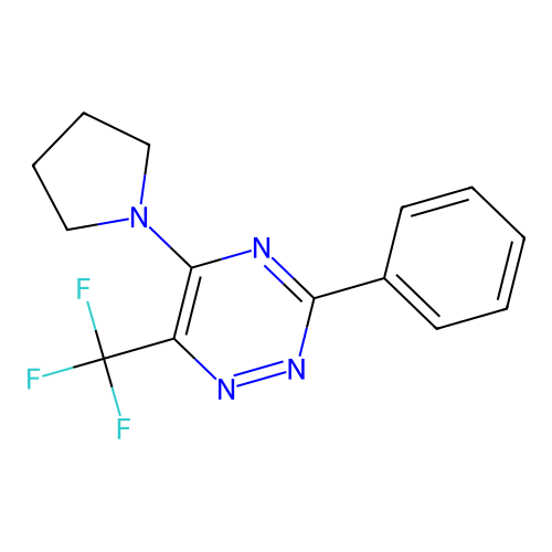 3-Phenyl-5-(1-pyrrolidinyl)-6-(trifluoromethyl)-1,2,4-triazine structure