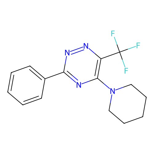 3-Phenyl-5-piperidino-6-(trifluoromethyl)-1,2,4-triazine structure