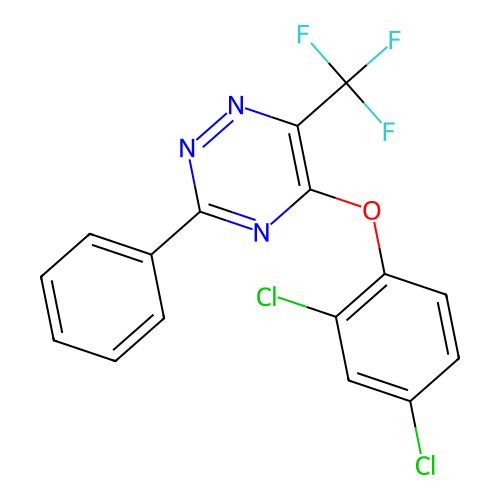 5-(2,4-Dichlorophenoxy)-3-phenyl-6-(trifluoromethyl)-1,2,4-triazine structure