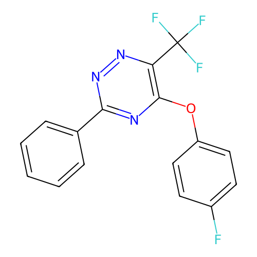 5-(4-Fluorophenoxy)-3-phenyl-6-(trifluoromethyl)-1,2,4-triazine structure