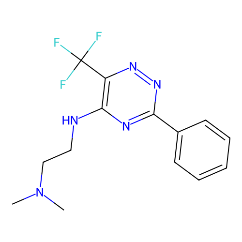 N~1~,N~1~-dimethyl-N~2~-[3-phenyl-6-(trifluoromethyl)-1,2,4-triazin-5-yl]-1,2-ethanediamine structure