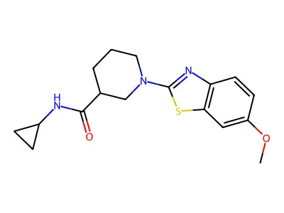 N-cyclopropyl-1-(6-methoxy-1,3-benzothiazol-2-yl)piperidine-3-carboxamide structure