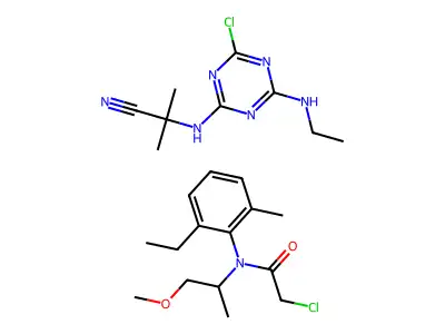 Cyanazine mixture with metolachlor structure