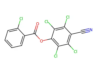 Benzoic acid, 2-chloro-, 4-cyano-2,3,5,6-tetrachlorophenyl ester structure