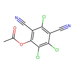 1,3-Benzenedicarbonitrile, 4-hydroxy-2,5,6-trichloro-, acetate structure