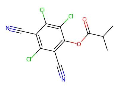 1,3-Benzenedicarbonitrile, 4-hydroxy-2,5,6-trichloro-, isobutyrate structure
