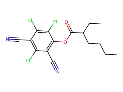 2,3,5-Trichloro-4,6-dicyanophenyl 2-ethylhexanoate structure