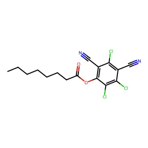 2,3,5-Trichloro-4,6-dicyanophenyl octanoate structure