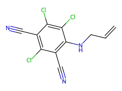 1,3-Benzenedicarbonitrile, 6-(2-propenylamino)-2,4,5-trichloro- structure