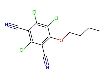 1,3-Benzenedicarbonitrile, 4-butoxy-2,5,6-trichloro- structure