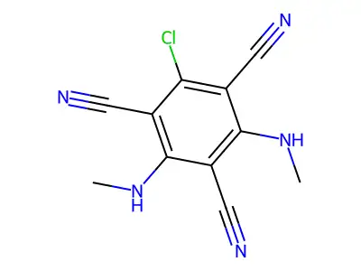 1,3,5-Benzenetricarbonitrile, 4,6-bis(methylamino)-2-chloro- structure