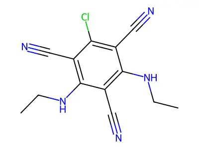 1,3,5-Benzenetricarbonitrile, 4,6-bis(ethylamino)-2-chloro- structure
